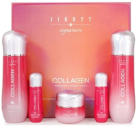 Набор косметики для лица Jigott Signature Collagen Тонер+Эмульсия+Крем (150мл+50мл+150мл+30мл+50мл) - 