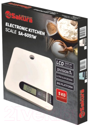 Кухонные весы Sakura SA-6051W (белый)
