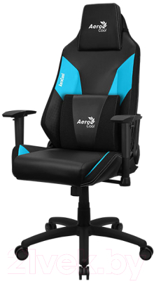 Кресло геймерское AeroCool Admiral (черный/голубой)