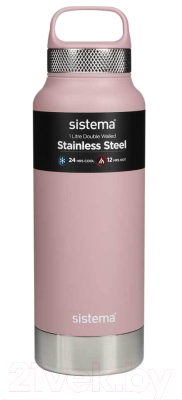 Термос для напитков Sistema 585 (1л, розовый)