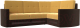 Диван угловой Лига Диванов Белла правый / 117631 (микровельвет желтый/коричневый) - 