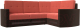 Диван угловой Лига Диванов Белла правый / 117635 (микровельвет коралловый/коричневый) - 