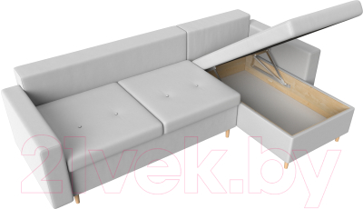 Диван угловой Лига Диванов Белфаст правый / 28725 (экокожа белый)