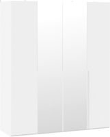 Шкаф ТриЯ Порто СМ-393.07.108 с 2 глухими и 2 зеркальными дверями (белый жемчуг/белый софт) - 