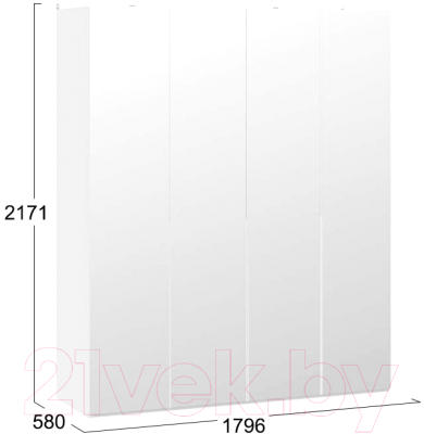 Шкаф ТриЯ Порто СМ-393.07.109 с 4 зеркальными дверями (белый жемчуг/белый жемчуг)