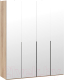 Шкаф ТриЯ Порто СМ-393.07.109 с 4 зеркальными дверями (яблоня беллуно/графит) - 