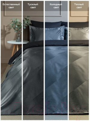 Комплект постельного белья Buenas Noches Сатин жаккард 2.0 / 49181 (серый)
