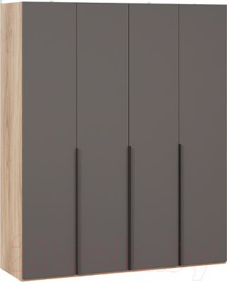 Шкаф ТриЯ Порто СМ-393.07.110 с 4 глухими дверями (яблоня беллуно/графит софт)