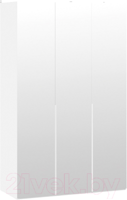 Шкаф ТриЯ Порто СМ-393.07.111 с 3 зеркальными дверями (белый жемчуг/белый жемчуг)