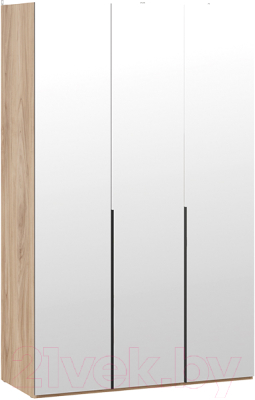 Шкаф ТриЯ Порто СМ-393.07.111 с 3 зеркальными дверями (яблоня беллуно/графит)