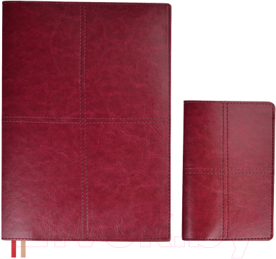 Записная книжка Escalada Сариф / 64045 (бордовый, с обложкой на паспорт)