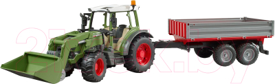 Трактор игрушечный Bruder Fendt Vario 211 с фронтальным погрузчиком + трейлер / 02182