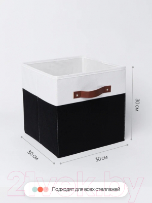 Набор коробок для хранения Home One 415439 (2шт, белый/черный)