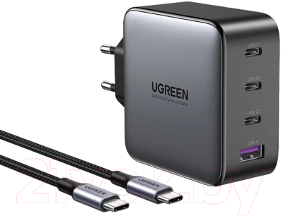 Зарядное устройство сетевое Ugreen CD226 / 90575 (серый космос, с кабелем)