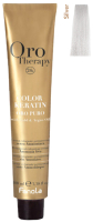 Крем-краска для волос Fanola Oro Puro Безаммиачная с кератином частицами золота (100мл, серебристый) - 