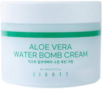 Крем для лица Jigott Aloe Vera Water Bomb Cream Улажняющий с экстрактом Алоэ Вера (150мл) - 