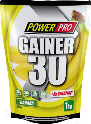 Гейнер Power Pro Gainer 30 PP982129 (1кг, банан)