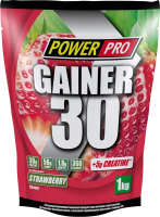 Гейнер Power Pro Gainer 30 PP982130 (1кг, клубника) - 