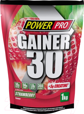Гейнер Power Pro Gainer 30 PP982130 (1кг, клубника)