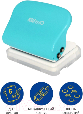 Изображение товара Дырокол KW-Trio 099H9 (бирюзовый)