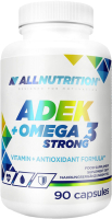 Комплексная пищевая добавка Allnutrition Adek+Omega 3 Strong (90 капсул) - 