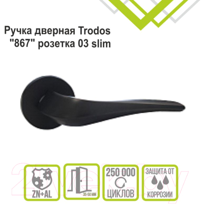 Ручка дверная Trodos 867 (черный матовый)