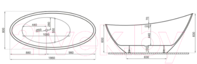 Ванна акриловая Polimat Zoe 180x80 / 00256 (белый)