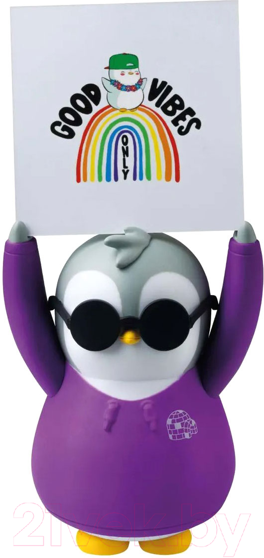 Фигурка коллекционная Pudgy Penguins В фиолетовой куртке. Пингвин с доской для письма / PUP6015-A