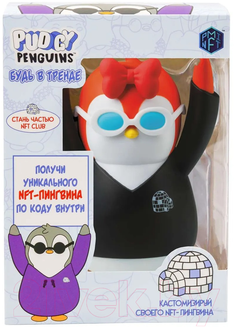 Фигурка коллекционная Pudgy Penguins В черной куртке. Пингвин с доской для письма / PUP6015-B