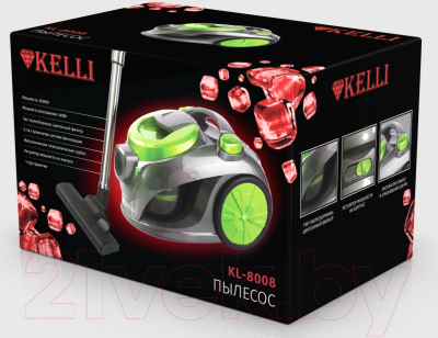 Пылесос Kelli KL-8008 (зеленый)