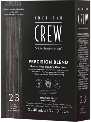 Крем-краска для волос American Crew Камуфляж для седых волос 2/3 (3x40мл, темный натуральный)