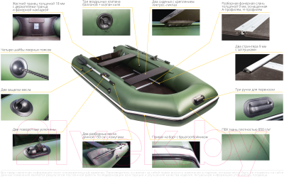 Надувная лодка АКВА АКВА2900 СК (зеленый)