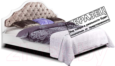 Двуспальная кровать Мебель-КМК Искушение 2 0647 (белый/белый глянец/Marvel White)