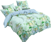 Комплект постельного белья Luxsonia Цветущий сад Евро / Пт6165/220 (70x70) - 