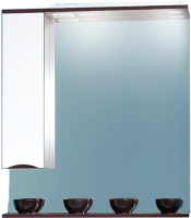 Шкаф с зеркалом для ванной Бриклаер Токио 70 L (венге) - 