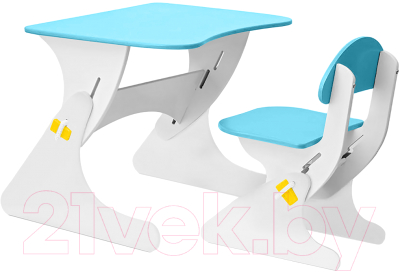 Комплект мебели с детским столом Столики Детям Буслик (белый/голубой)