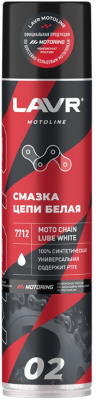 Смазка техническая Lavr Moto для цепи мотоцикла / Ln7712 (400мл, белый)
