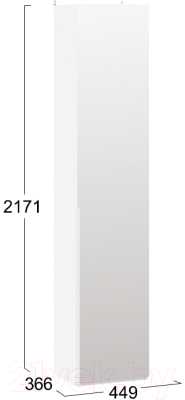 Шкаф-пенал ТриЯ Порто СМ-393.07.212 с 1 зеркальной дверью (белый жемчуг/белый софт)