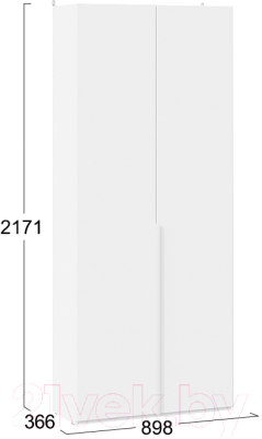 Шкаф ТриЯ Порто СМ-393.07.223 с 2 глухими дверями (белый жемчуг/белый софт)