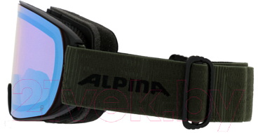 Маска горнолыжная Alpina Sports Nakiska Q / A7278832 (Black-Olive Matt/Q Green)
