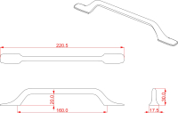 Ручка для мебели Cebi A1111 МР30 (160мм, матовая бронза) - 