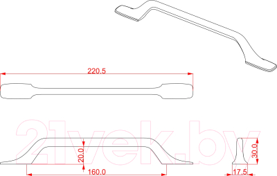 Ручка для мебели Cebi A1111 МР08 (160мм, матовый никель)