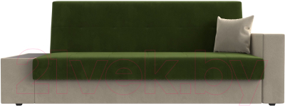 Диван Лига Диванов Лига-020 стол слева / 118497L (микровельвет зеленый/бежевый/бежевый)