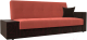 Диван Лига Диванов Лига-020 стол слева / 118500L (микровельвет коралловый/коричневый/коричневый) - 