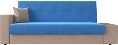 Диван Лига Диванов Лига-020 стол справа / 118477 (велюр голубой/бежевый/бежевый)