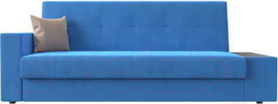 Диван Лига Диванов Лига-020 стол справа / 118478 (велюр голубой/голубой/бежевый)