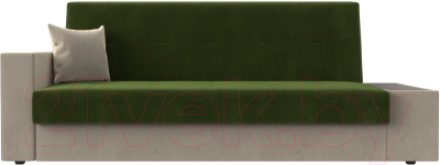 Диван Лига Диванов Лига-020 стол справа / 118497 (микровельвет зеленый/бежевый/бежевый)
