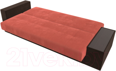 Диван Лига Диванов Лига-020 стол справа / 118500 (микровельвет коралловый/коричневый/коричневый)