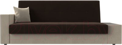 Диван Лига Диванов Лига-020 стол справа / 118501 (микровельвет коричневый/бежевый/бежевый)
