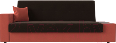 Диван Лига Диванов Лига-020 стол справа / 118503 (микровельвет коричневый/коралловый/коралловый)